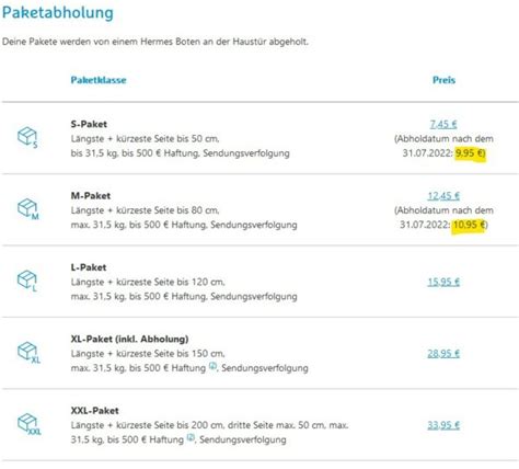 hermes abholung von zuhause preise|hermes abholung deutschland.